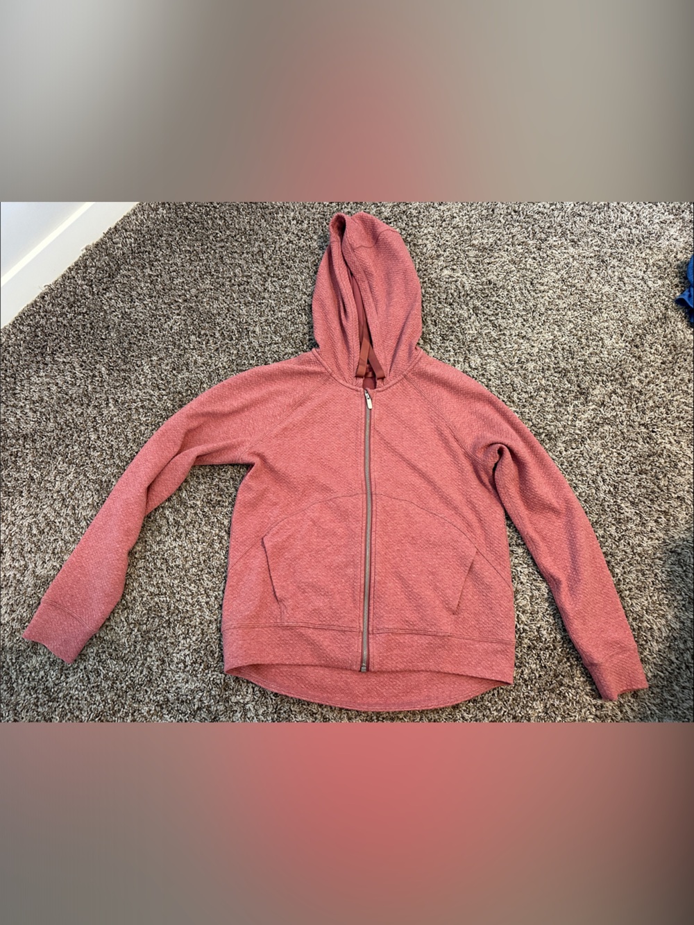 lululemon athletica Heathered Dusty Rose Textured Full Zip Jacket